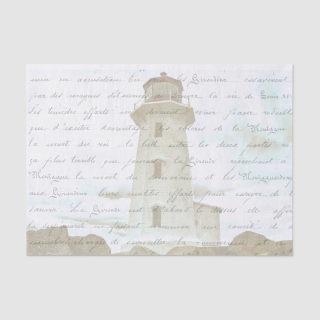 Papel De Seda Vintage Lighthouse Seaside Deocupage   (Anverso)
