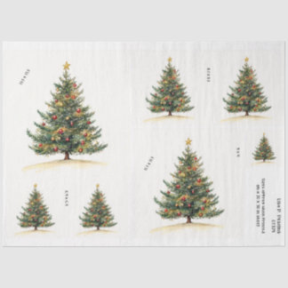 Papel De Seda Vintage Lights Christmas Tree