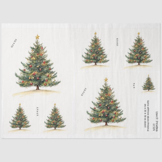 Papel De Seda Vintage Lights Christmas Tree (Anverso)