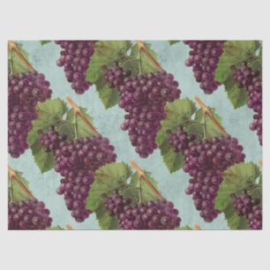 Papel De Seda Vintage morado oscuro uvas y vides desenvuelto