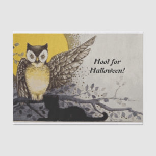 Papel De Seda Vintage Night Owl Wing en Branch Moon
