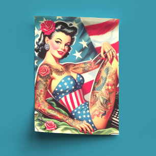 Papel De Seda Vintage Old School Tattoo Pin Up