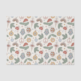 Papel De Seda Vintage Ornamentos de Navidad y carteles de paz