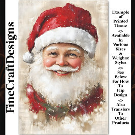 Papel De Seda Vintage Padre Navidad En Burlap AZ6 Desenlace