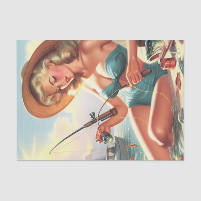 Papel De Seda Vintage Pin Up (Anverso)