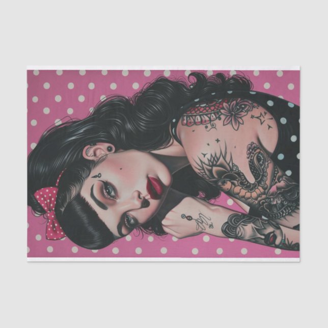 Papel De Seda Vintage Pin Up Chica11 (Anverso)