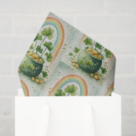 Papel De Seda Vintage Pot of Gold and Rainbow Pattern