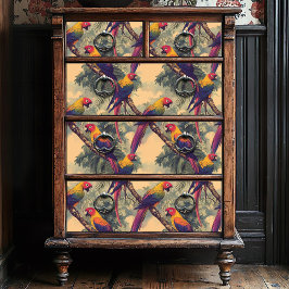 Papel De Seda Vintage Red and Yellow Jungle Parrot