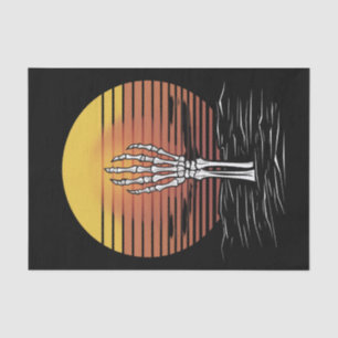 Papel De Seda Vintage Retro Atardecer Halloween Mano Zombie Espe