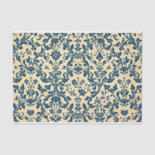 Papel De Seda Vintage Retro Blue toile de jouy