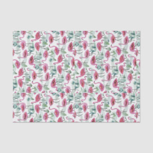 Papel De Seda Vintage Retro Flamingo color rosa blanco