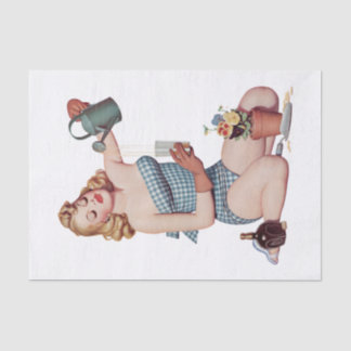 Papel De Seda Vintage Retro Pin up Chica Decoupage Mobiliario