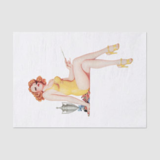 Papel De Seda Vintage Retro Pin up Chica Decoupage Mobiliario