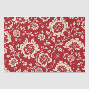 Papel De Seda Vintage Retro Rojo toile de jouy