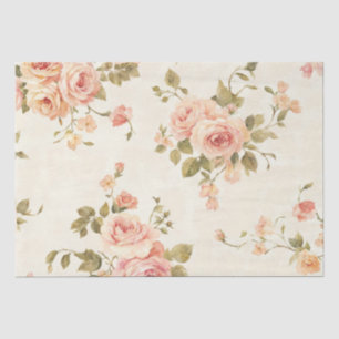 Papel De Seda Vintage Rosa Floral