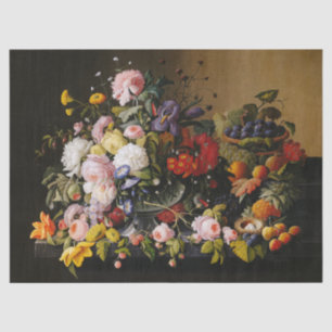 Papel De Seda Vintage Rosas florales rusticas desmoronan