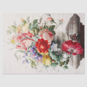 Papel De Seda Vintage Rosas florales rusticas desmoronan