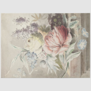 Papel De Seda Vintage Rosas florales rusticas desmoronan