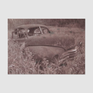 Papel De Seda Vintage Rustic Retro Sepia Brown Car Old Textura