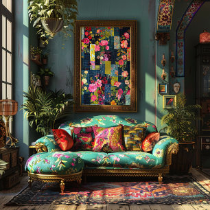 Papel De Seda Vintage Rustic Textura Azul Red Quilt Decoupage