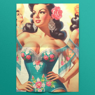 Papel De Seda Vintage Salsa Pin-ups