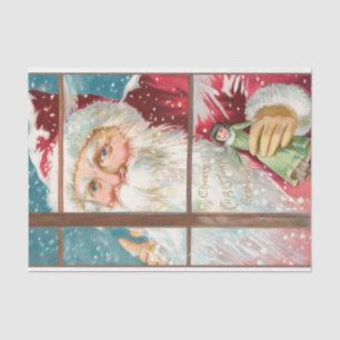 Papel De Seda Vintage Santa at Snowy Window