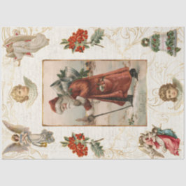 Papel De Seda Vintage Santa Claus Angels Navidades desvelan
