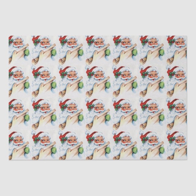 Papel De Seda Vintage Santa Claus Padre Navidad (Anverso)