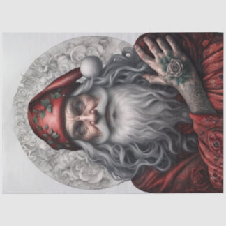 Papel De Seda Vintage Santa Claus Portrait Decoupage Paper
