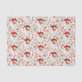 Papel De Seda Vintage Santa Tissue Paper, Classic Christmas