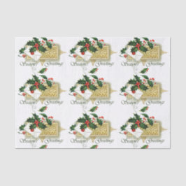 Papel De Seda Vintage Seasons Greetings Navidades