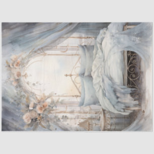 Papel De Seda Vintage shabby chic dormitorio con flores verde pa