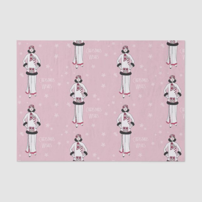 Papel De Seda Vintage Snow Queen Christmas (Anverso)