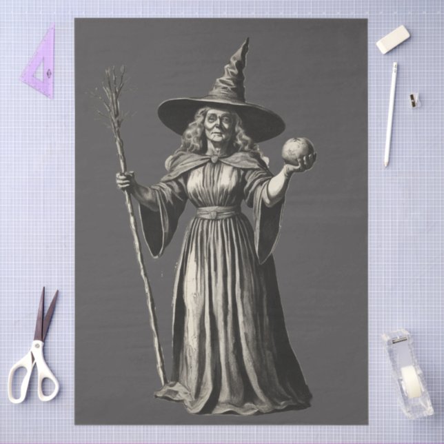Papel De Seda Vintage Spooky Halloween Witch (Artesanía)