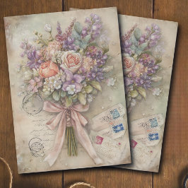 Papel De Seda Vintage Spring Floral Bouquet Ephemera Decoupage