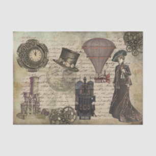 Papel De Seda Vintage Steampunk Decoupage Gears victoriano Grung