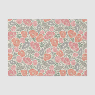 Papel De Seda Vintage Steampunk Old Lock Key Red Poppy