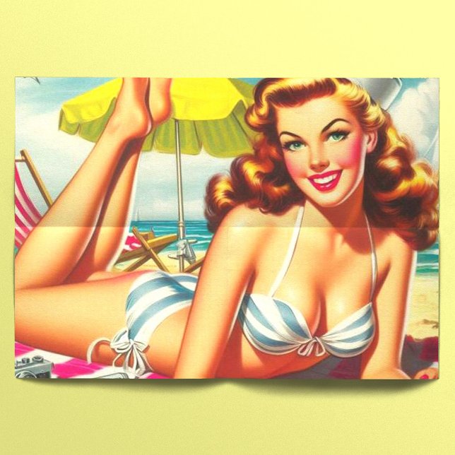 Papel De Seda Vintage Summer Beach Pin Up (Subido por el creador)