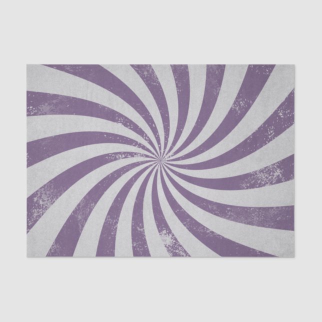 Papel De Seda Vintage Sunburst Púrpura Líneas onduladas (Anverso)