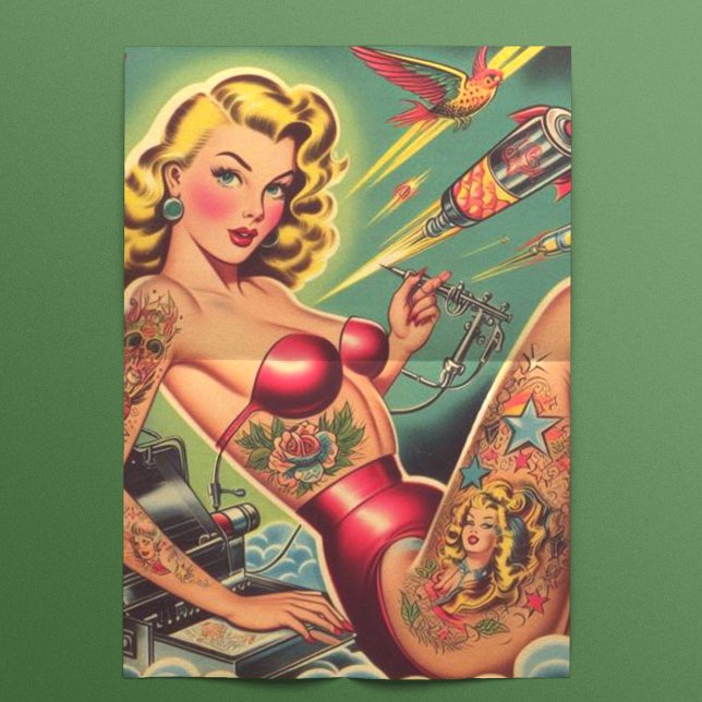 Papel De Seda Vintage Tattooed Pin Up (Subido por el creador)