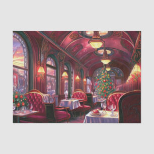 Papel De Seda Vintage tren navideño con una hermosa decoración