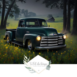 Papel De Seda Vintage Trucks Meadows y Decoupage Barn