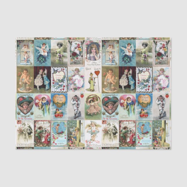Papel De Seda Vintage Valentine (Anverso)