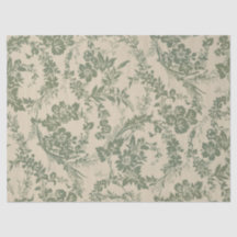 Vintage Vibrant Green Floral Pattern