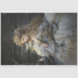 Papel De Seda Vintage Victorian Lady con Aves Decoupage