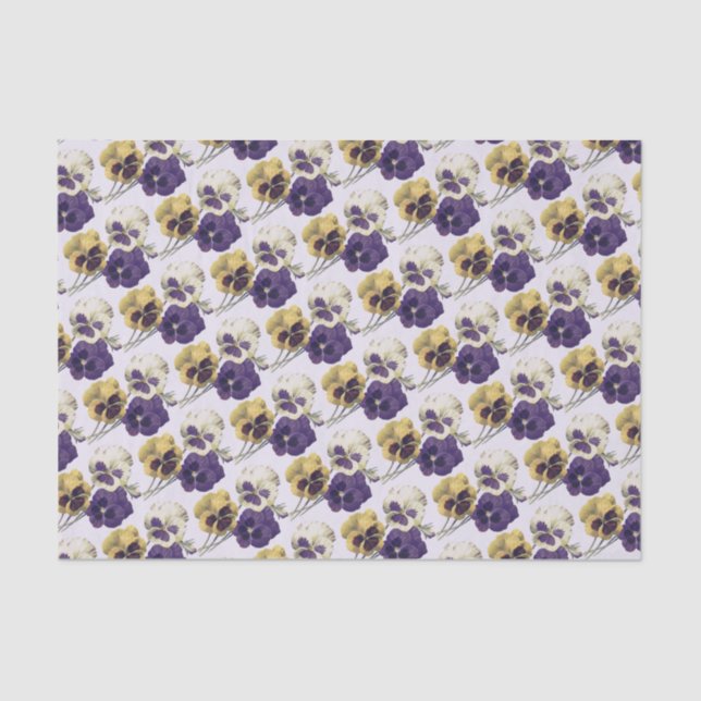 Papel De Seda Vintage/Victorian PansyFlowers (Anverso)