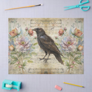 Papel De Seda Vintage Victoriana Floral Sheet Music & Raven