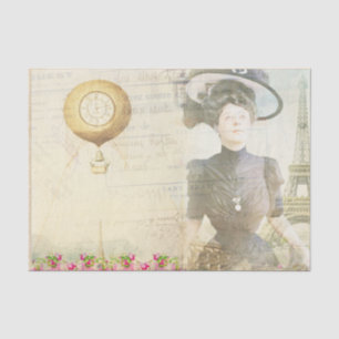 Papel De Seda Vintage victoriana Paris Clock Decoupage