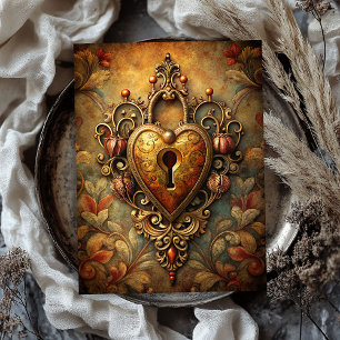 Papel De Seda Vintage victoriano cerradura de llave metalizado o