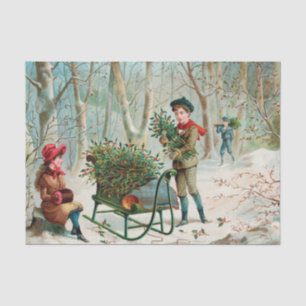 Papel De Seda vintage, victoriano, rústico, navidades, patrón, c